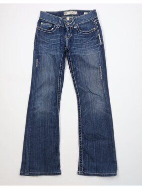 Buckle BKE Womens 25 Culture Stretch Thick Stitch Flared Bootcut Jeans Blue